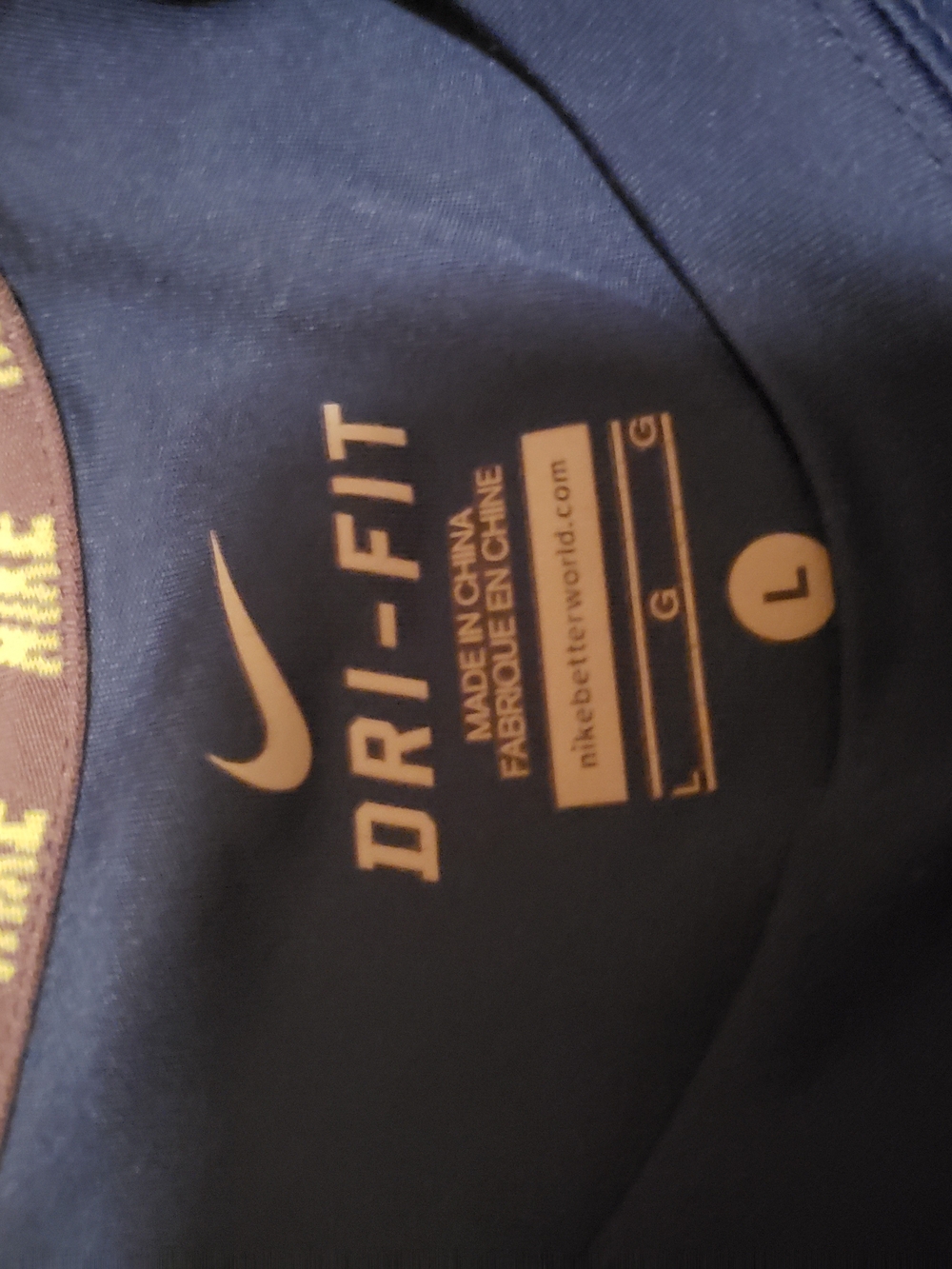 Boys Nike Navy Top with Dri-FIT Logo On Top. - Picture 2 of 4